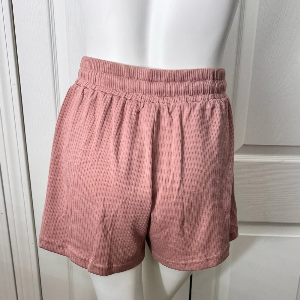 Lost + Wander High Waist Pink Ribbed Shorts Size Available XS, Small